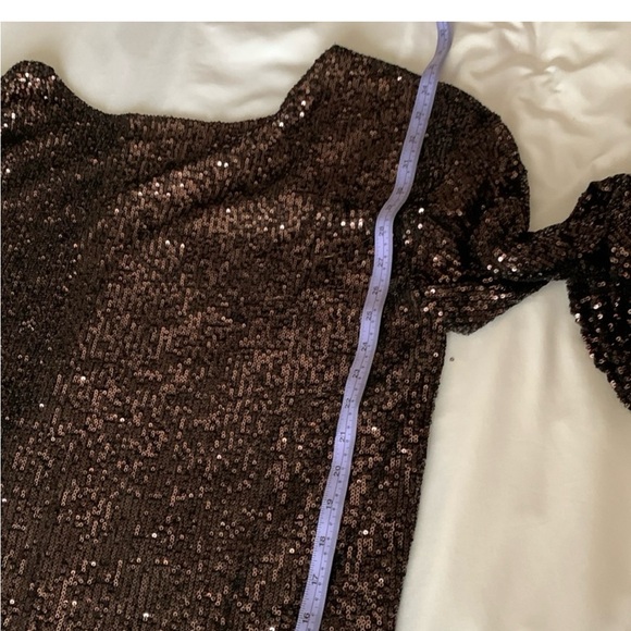EUC Rock & Shine by Reitmans, dark copper/wine sequined shift dress XL/16 - Picture 8 of 8
